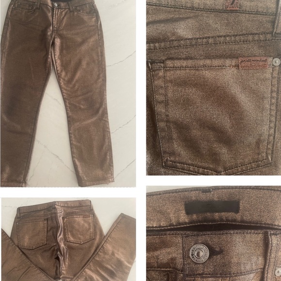 7 FOR ALL MANKIND BRONZE CROPPED JEANS - Picture 2 of 11